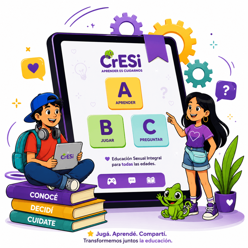 Educación Sexual Integral (ESI) en Argentina - CrESI Plataforma educativa CrESI de Educación Sexual Integral - ESI con juegos interactivos y recursos para escuelas y adolescentes en Argentina